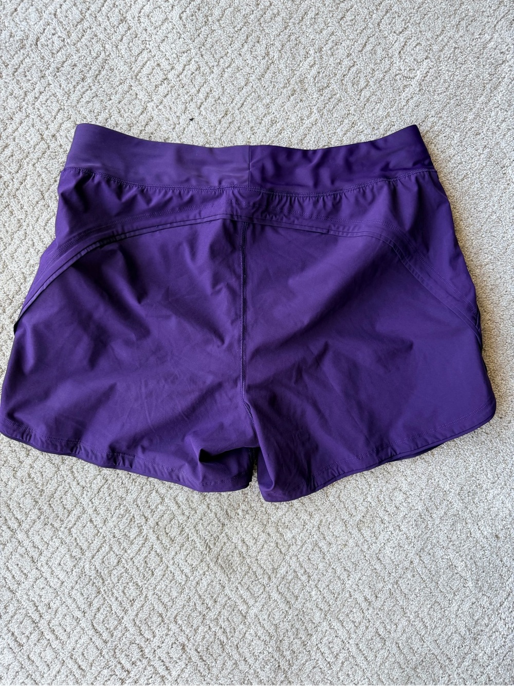 Lands' End Women’s Purple Swim Board Shorts with Panty and Side Pockets.  S-14 - Picture 3 of 8
